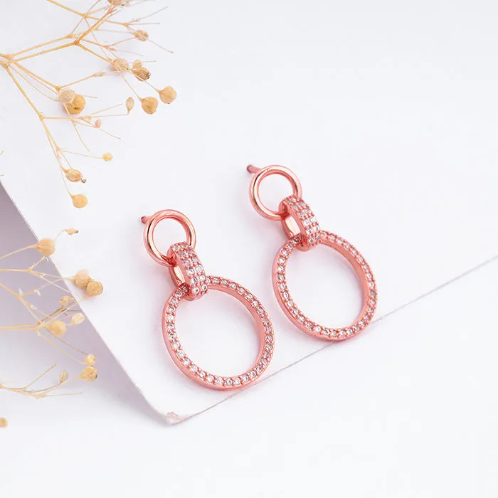 Rose Gold Shiny Drop Earrings Giva