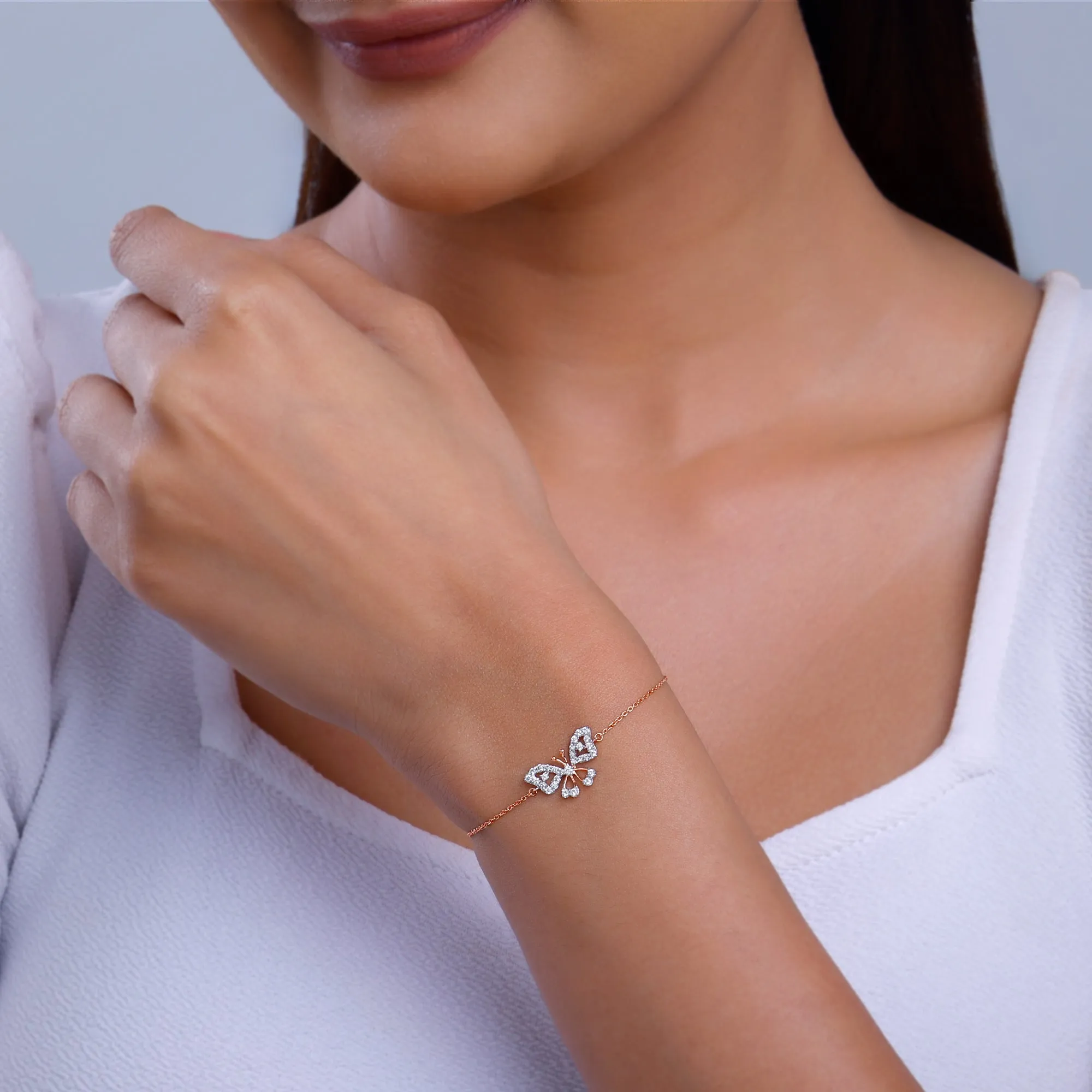 Rose Gold Stunning Butterfly Bracelet Giva