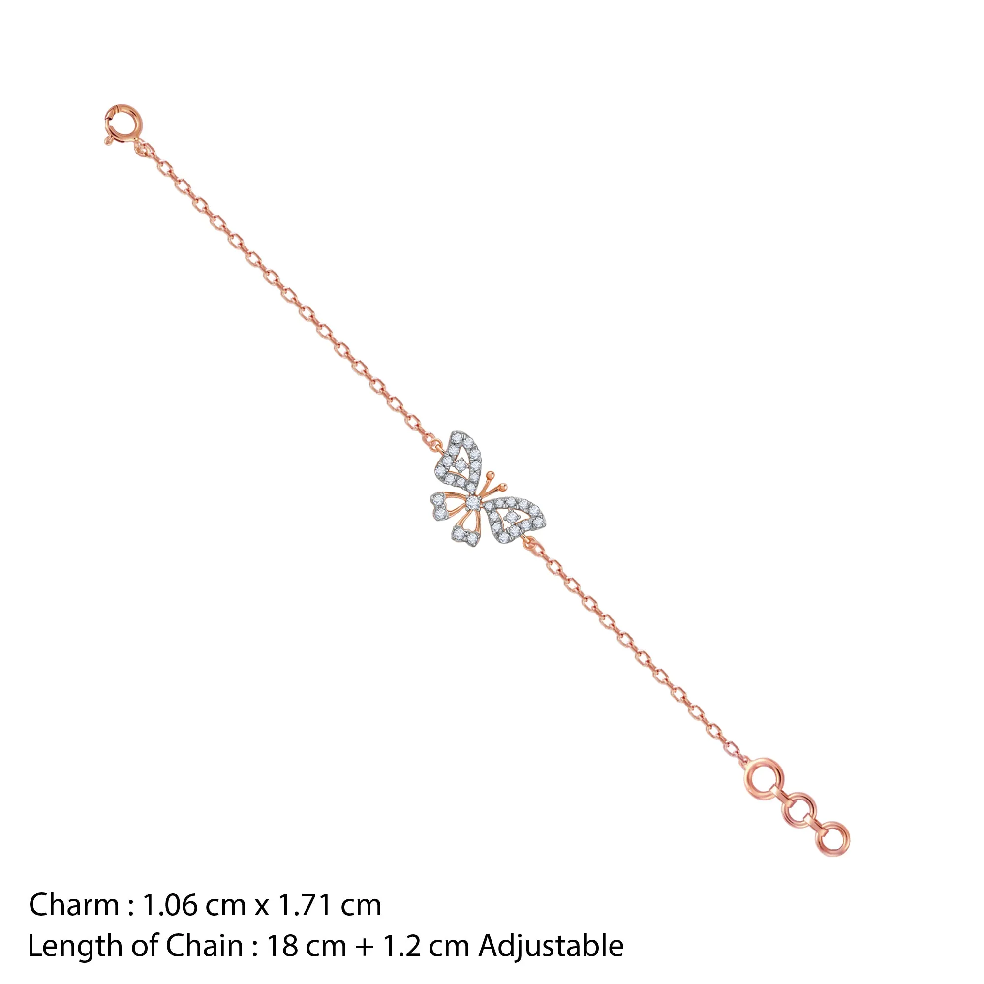 Rose Gold Stunning Butterfly Bracelet Giva