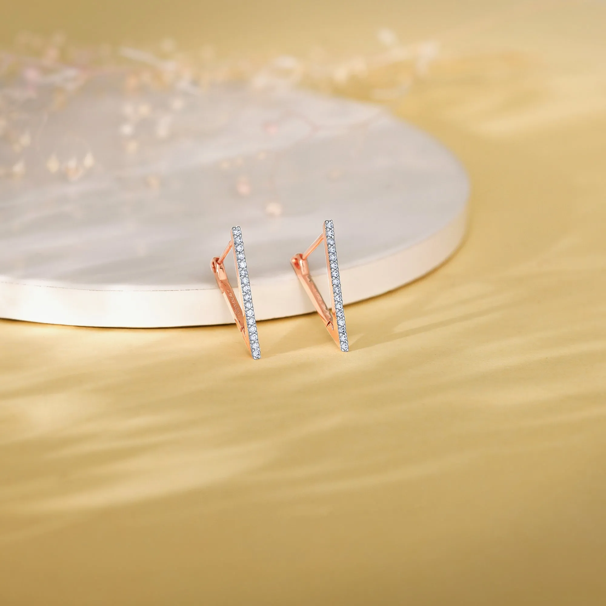 Rose Gold Trinity Diamond Studs Giva