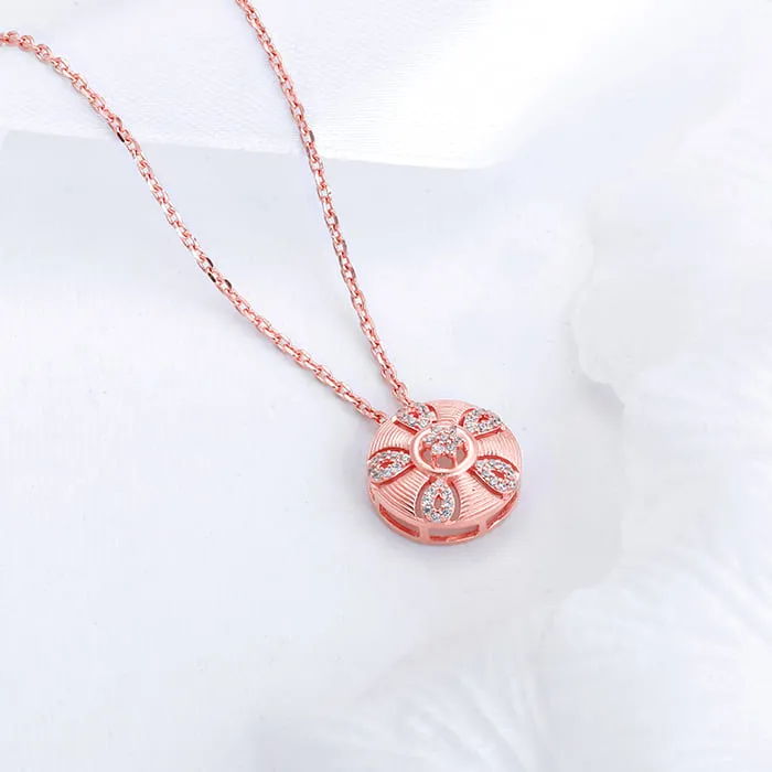 Rose Gold Vinca Pendant with Link Chain Giva
