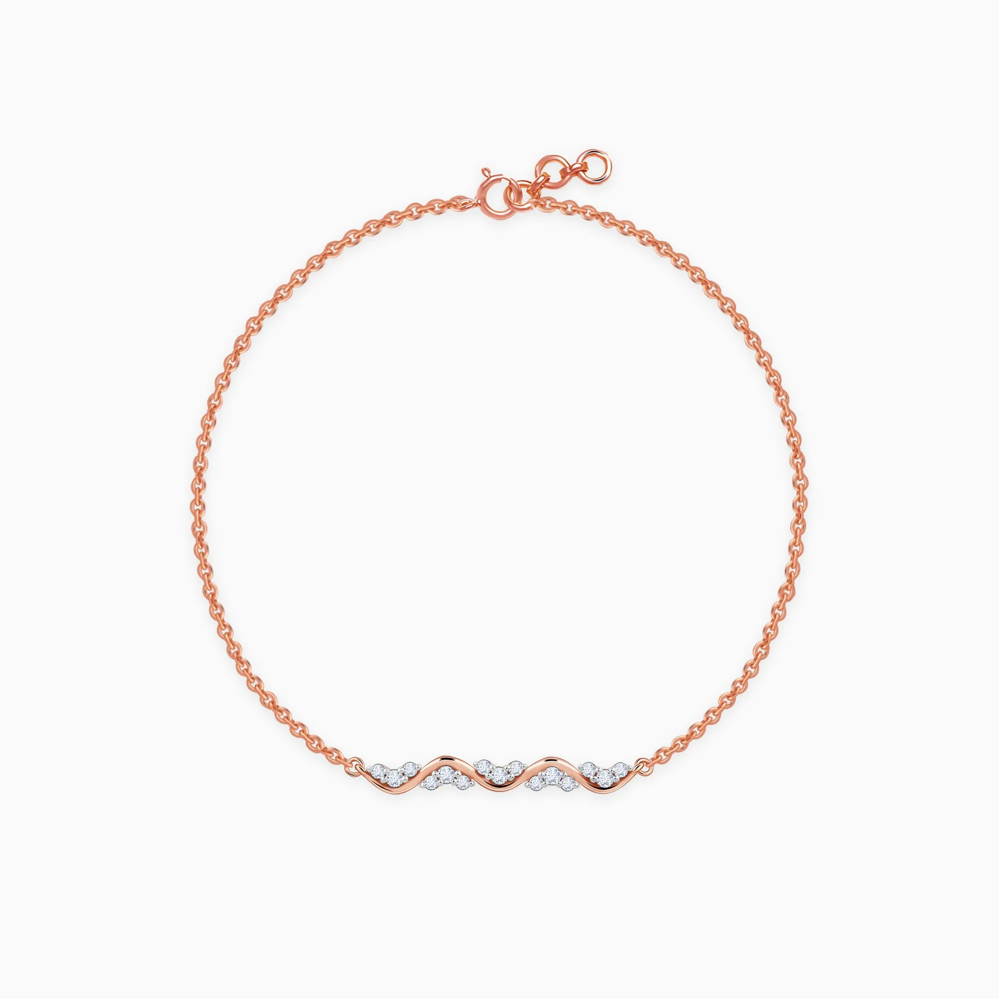 Rose Gold Wavy Diamond Bracelet Giva