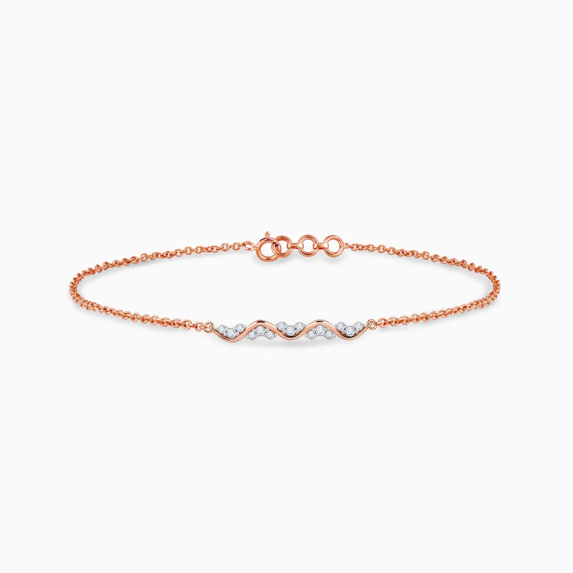 Rose Gold Wavy Diamond Bracelet Giva