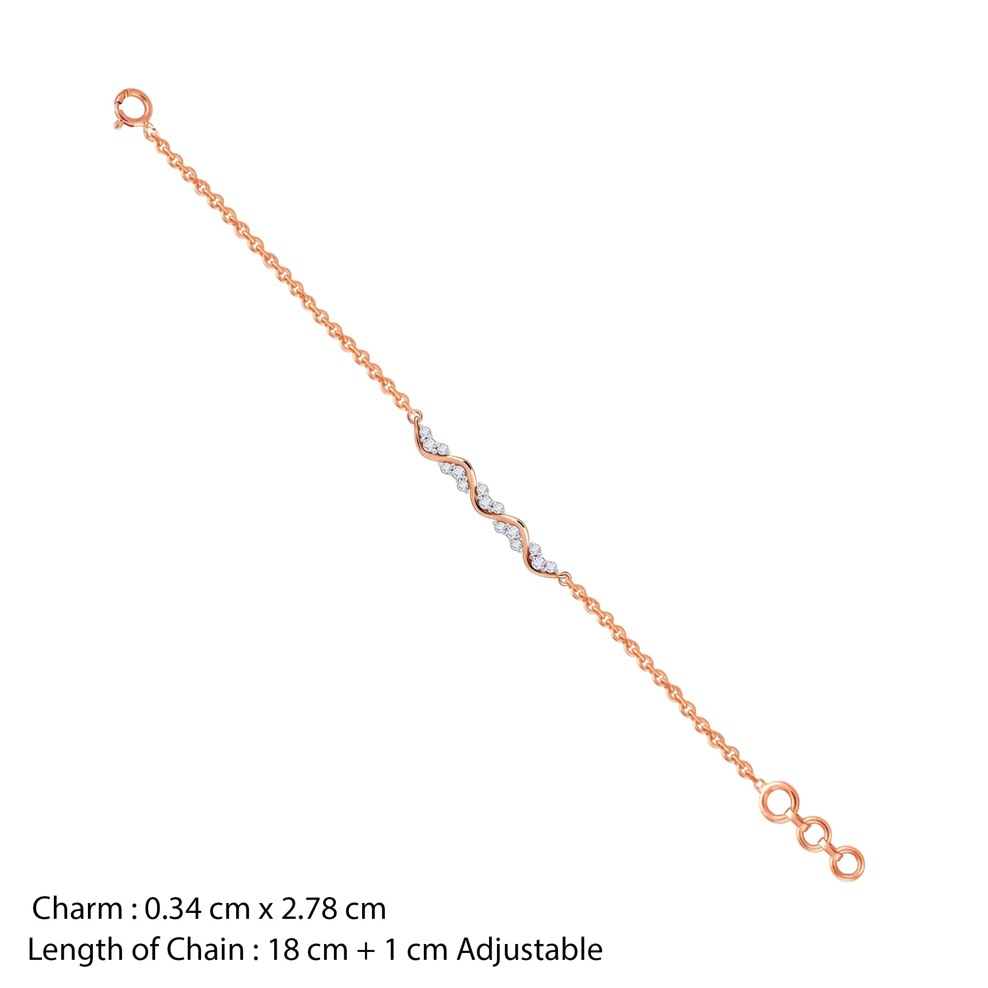 Rose Gold Wavy Diamond Bracelet Giva