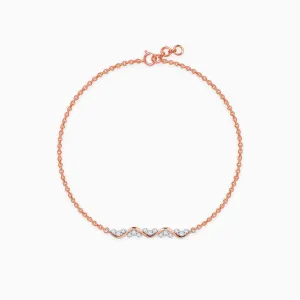 Rose Gold Wavy Diamond Bracelet Giva