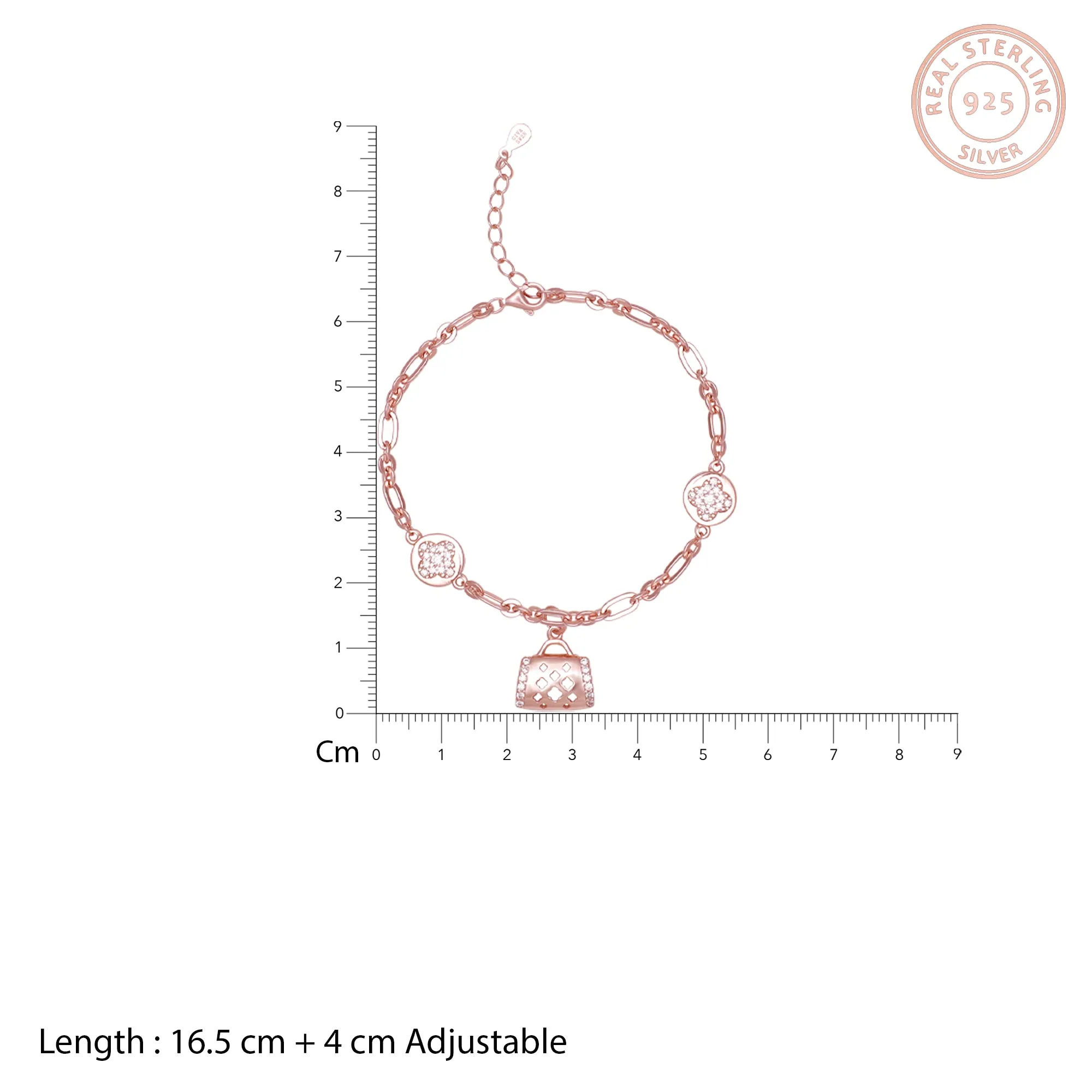 Rose Gold Weave Charm Bracelet Giva