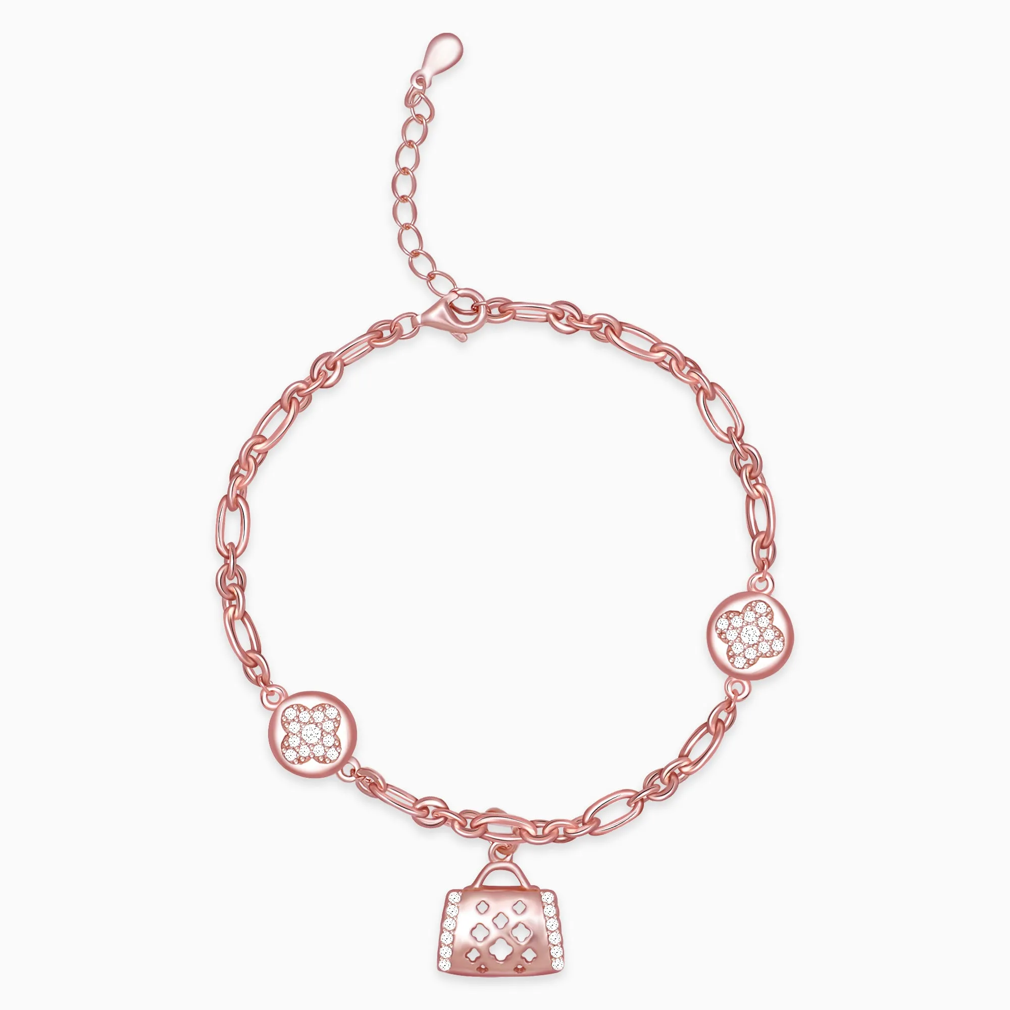 Rose Gold Weave Charm Bracelet Giva