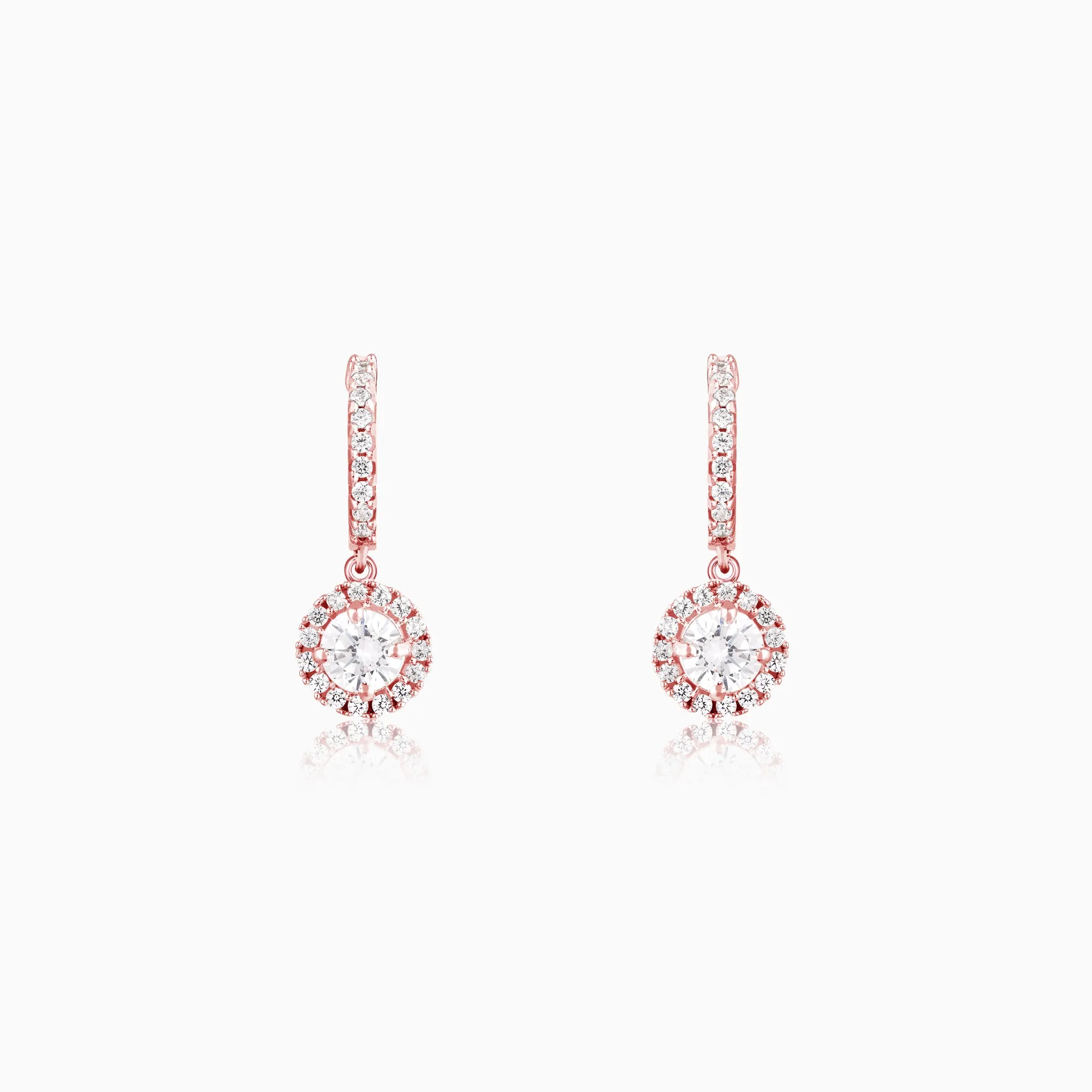 Rose Gold Zircon Drizzle Drop Earrings Giva