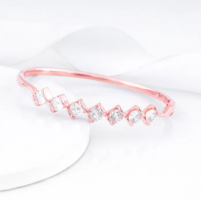 Rose Gold Zircon Order of Opulence Bangle Bracelet Giva