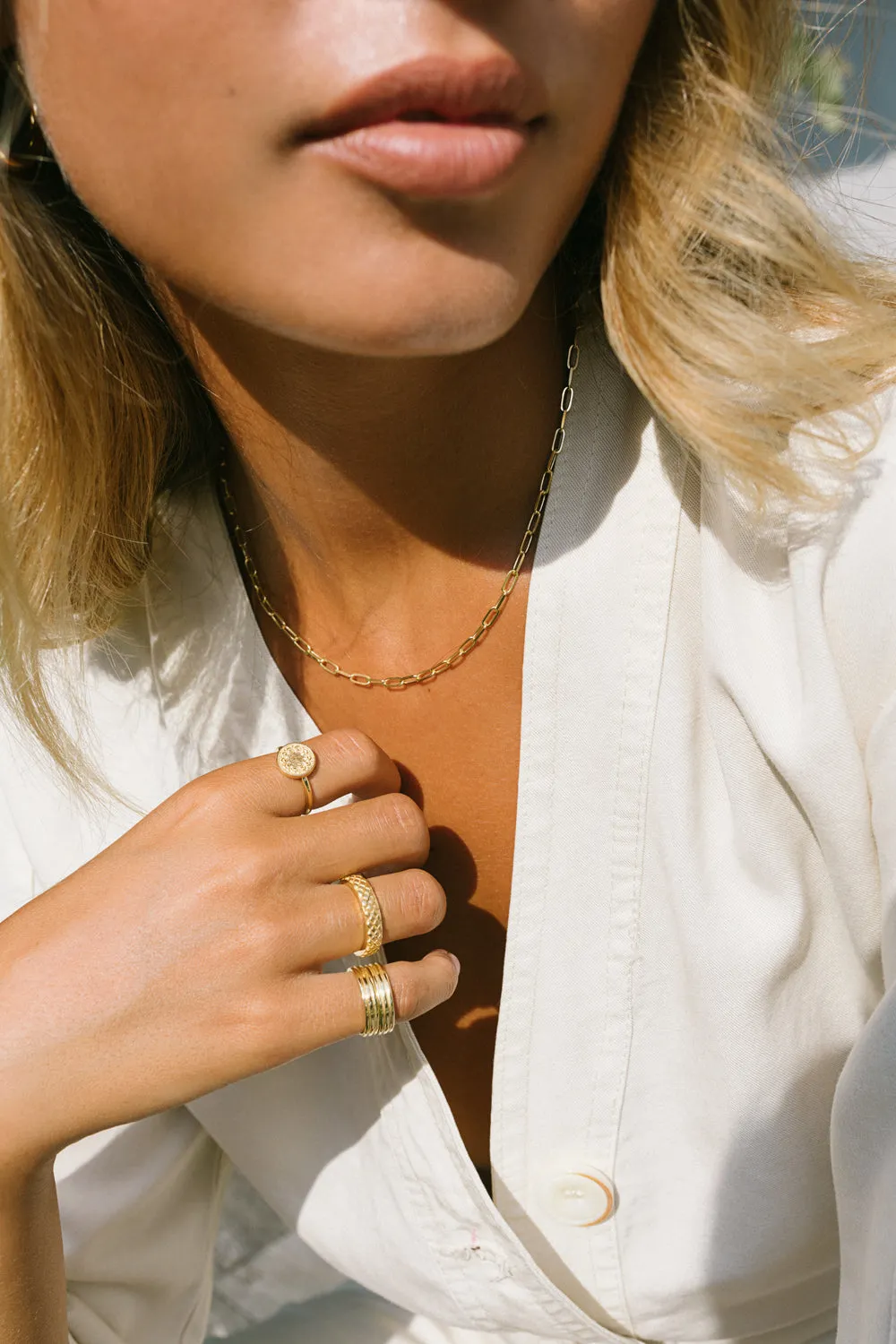 Round gold plated necklace (40cm & 50cm) Wildthings Collectables
