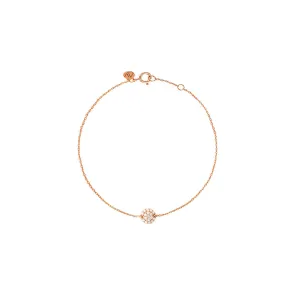 Round Pave 18K Rose Gold Bracelet w. Diamonds