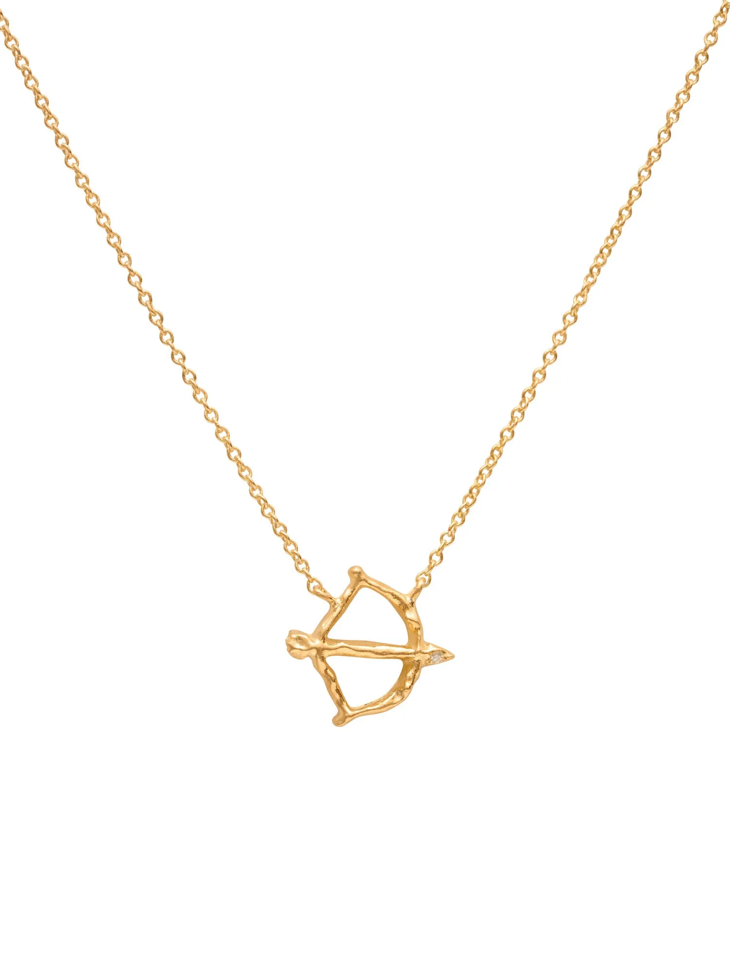 Sagittatius 18K Gold Necklace w. Diamond