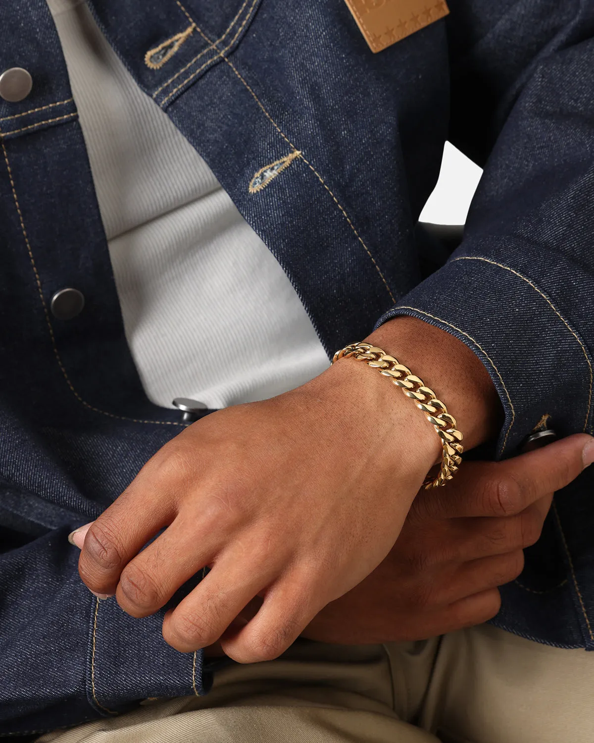 Saint Morta 10mm Cuban Bracelet Gold
