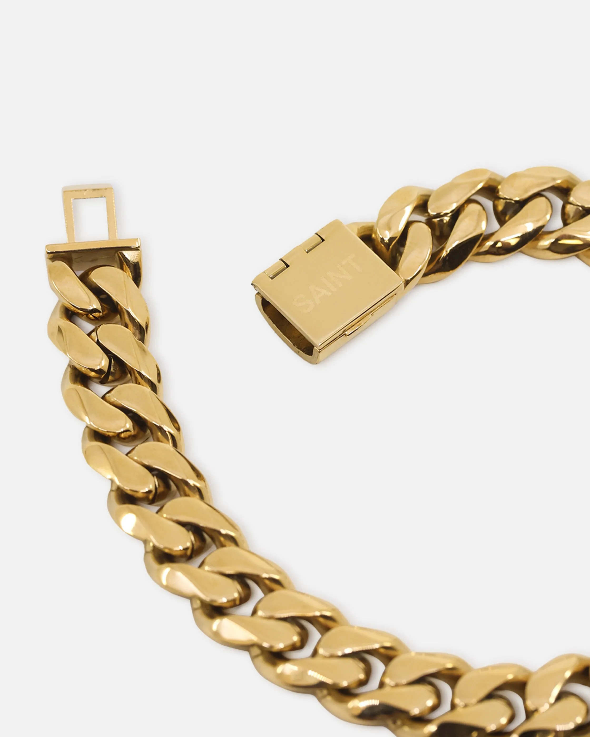 Saint Morta 10mm Cuban Bracelet Gold