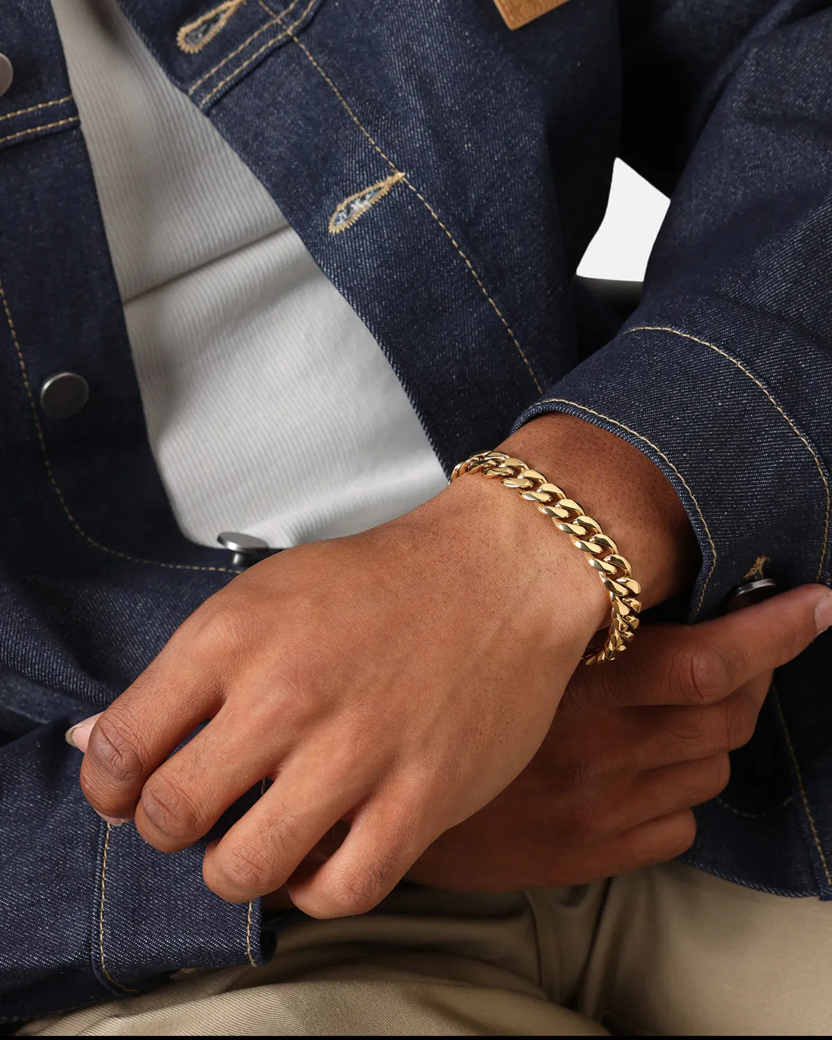 Saint Morta 10mm Cuban Bracelet Gold