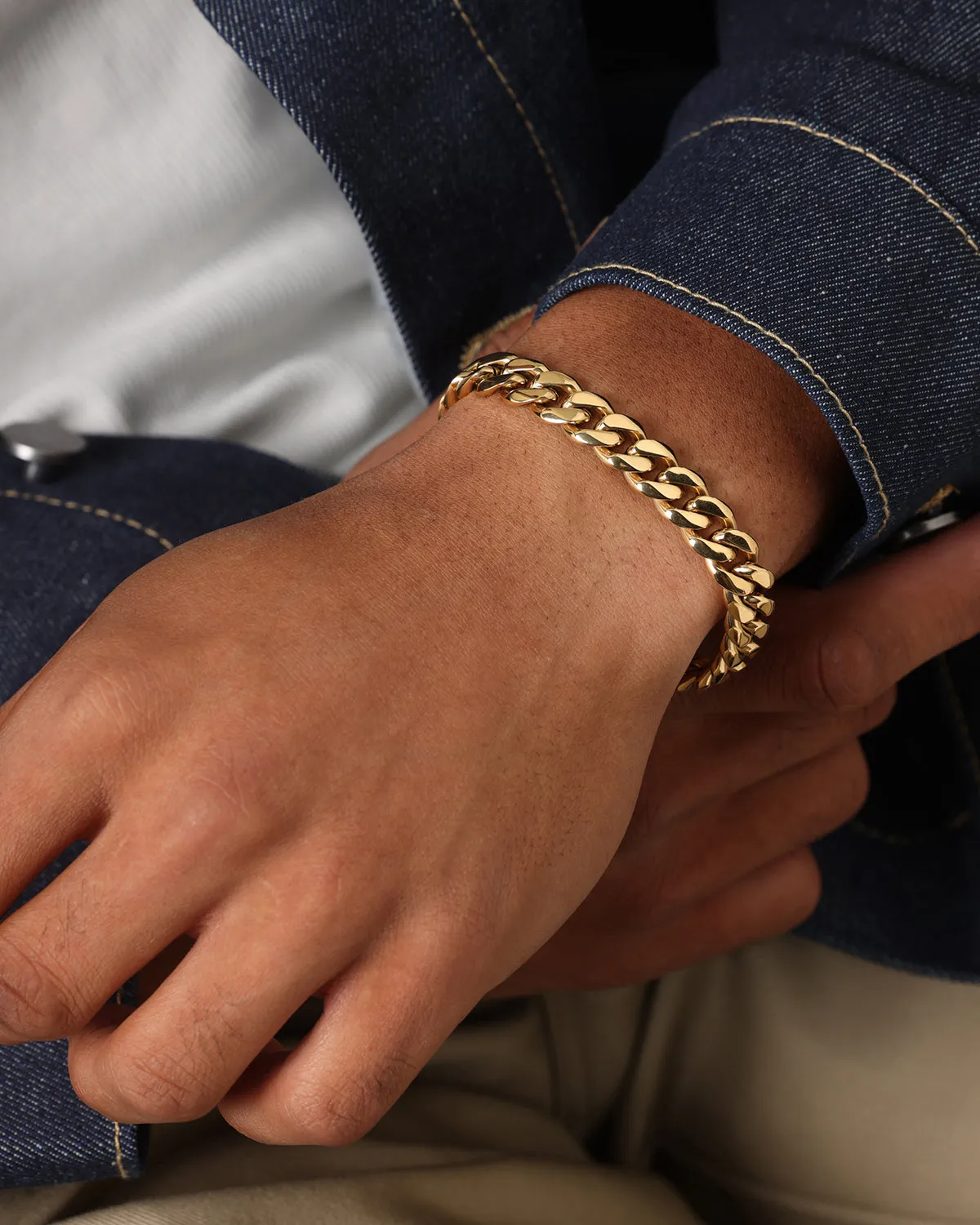 Saint Morta 10mm Cuban Bracelet Gold