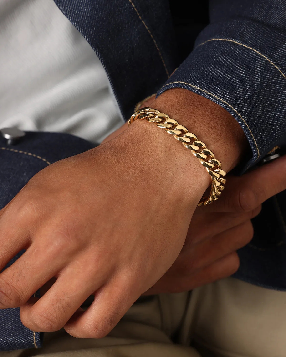 Saint Morta 10mm Cuban Bracelet Gold