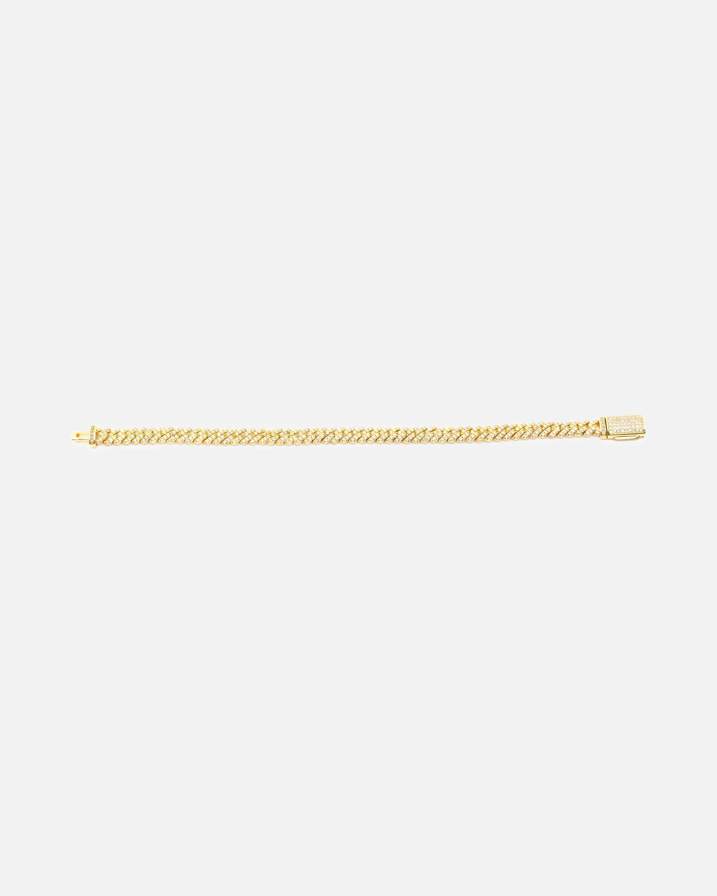 Saint Morta 6mm Iced Cuban Prong Bracelet Iced Gold