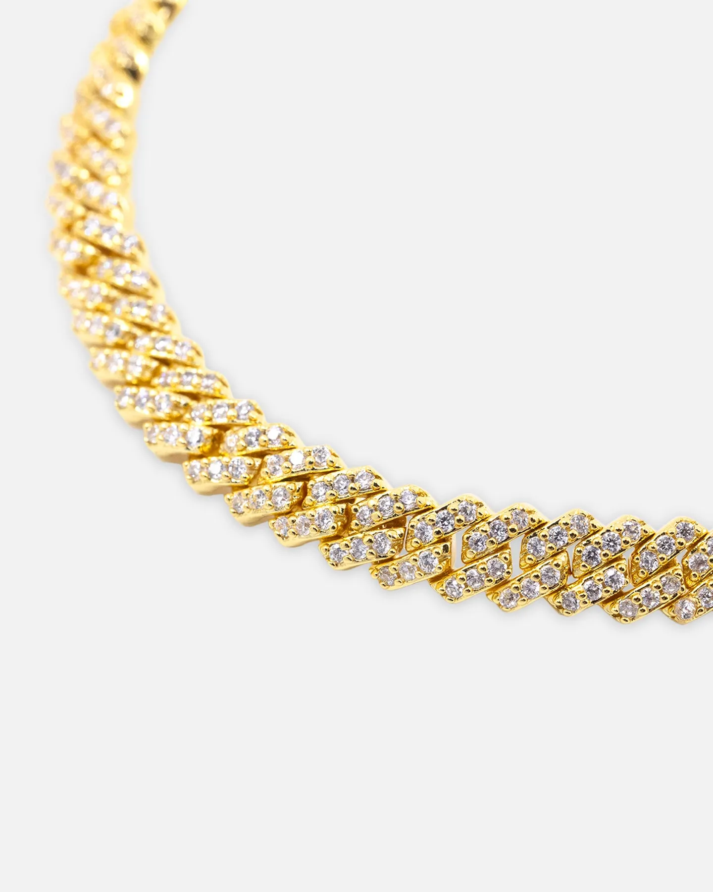 Saint Morta 6mm Iced Cuban Prong Bracelet Iced Gold