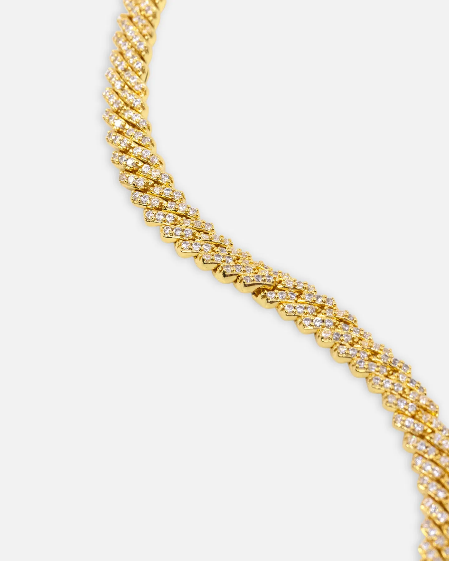 Saint Morta 6mm Iced Cuban Prong Bracelet Iced Gold