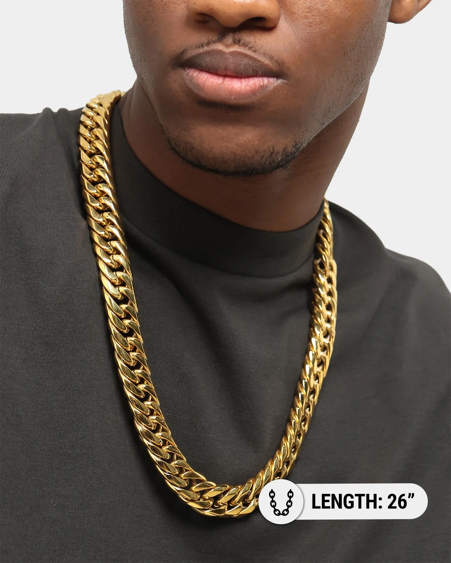 Saint Morta Cuban Link 26 Inch 18MM Chain Gold