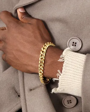 Saint Morta Cuban Link 8" 10MM Bracelet Gold