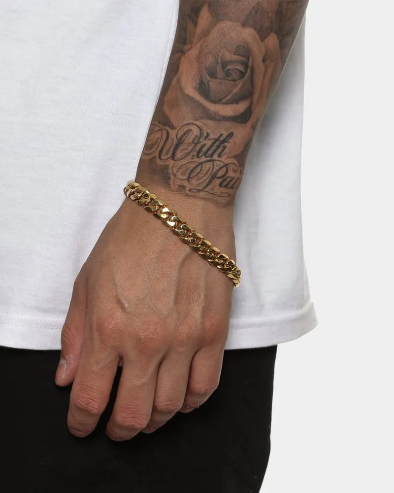 Saint Morta Cuban Link 8" 10MM Bracelet Gold
