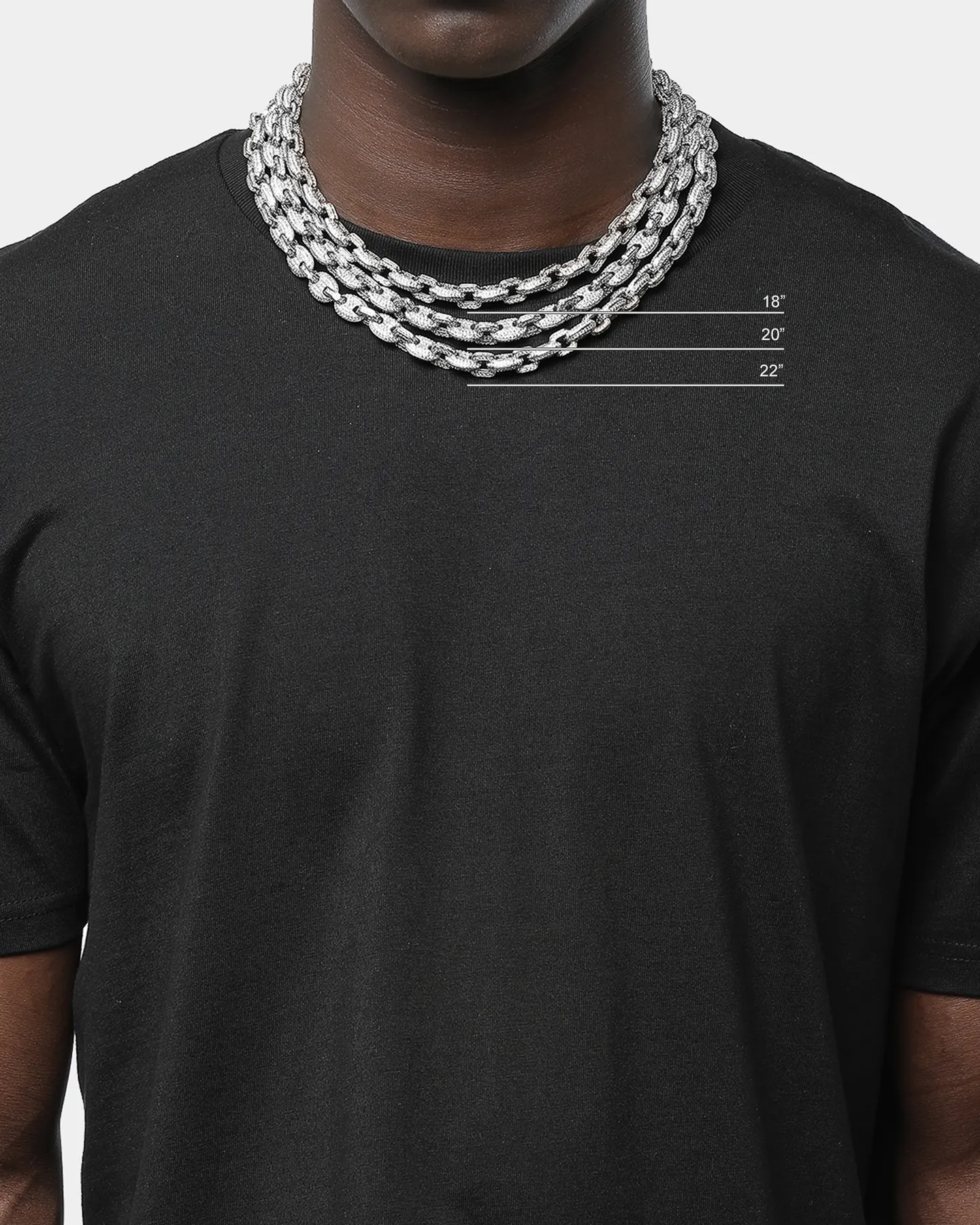 Saint Morta Guantlet Chain 18" Iced White Gold