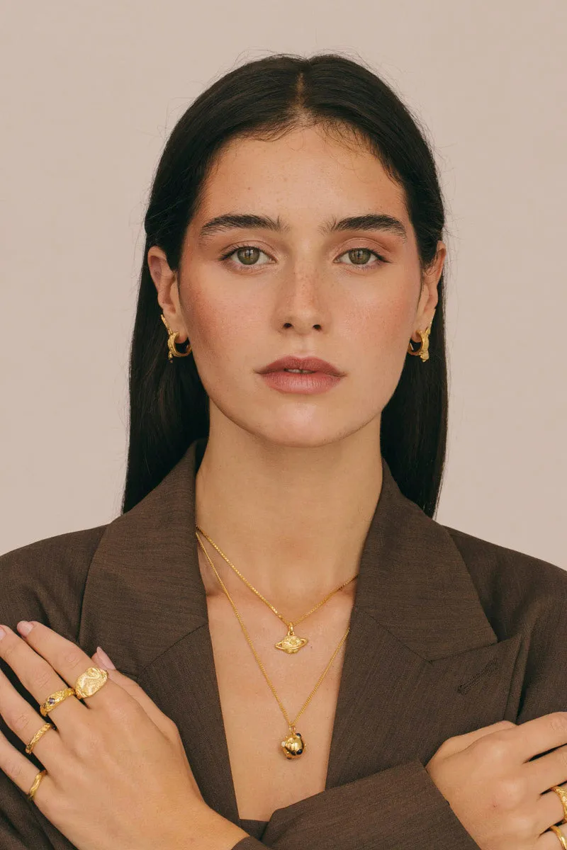 Saturn Necklace Gold Plated Wildthings Collectables