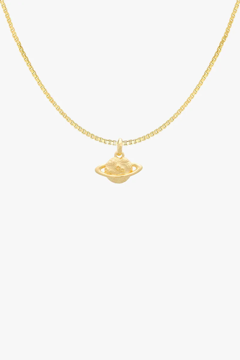 Saturn Necklace Gold Plated Wildthings Collectables