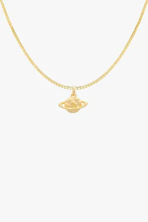 Saturn Necklace Gold Plated Wildthings Collectables