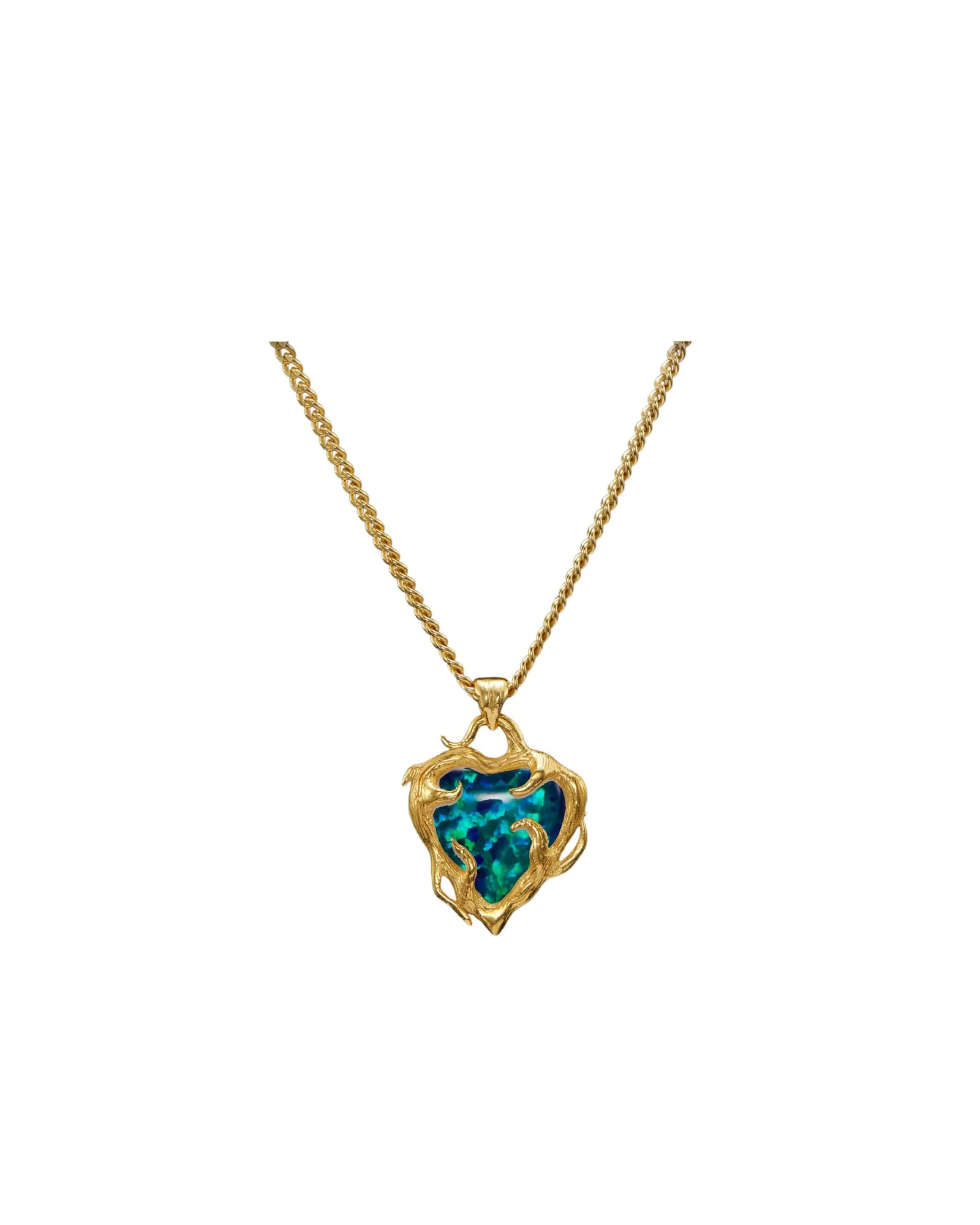Secret Garden Gold Plated Necklace w. Synthetic Opal