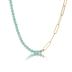 Shasa 18K Gold Plated Necklace w. Amazonite