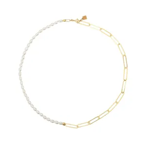 Shasa 18K Gold Plated Necklace w. Pearls