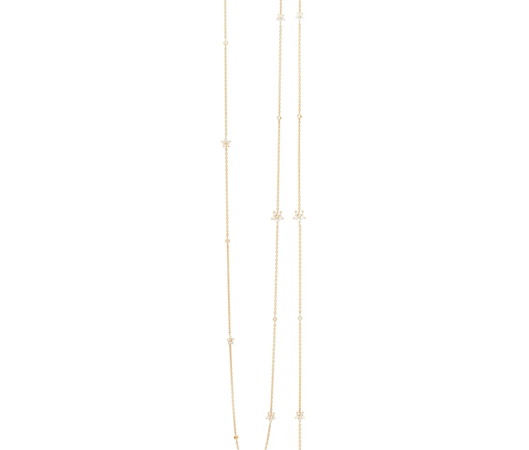 Shooting Stars 80cm 18K Gold Necklace w. Diamonds