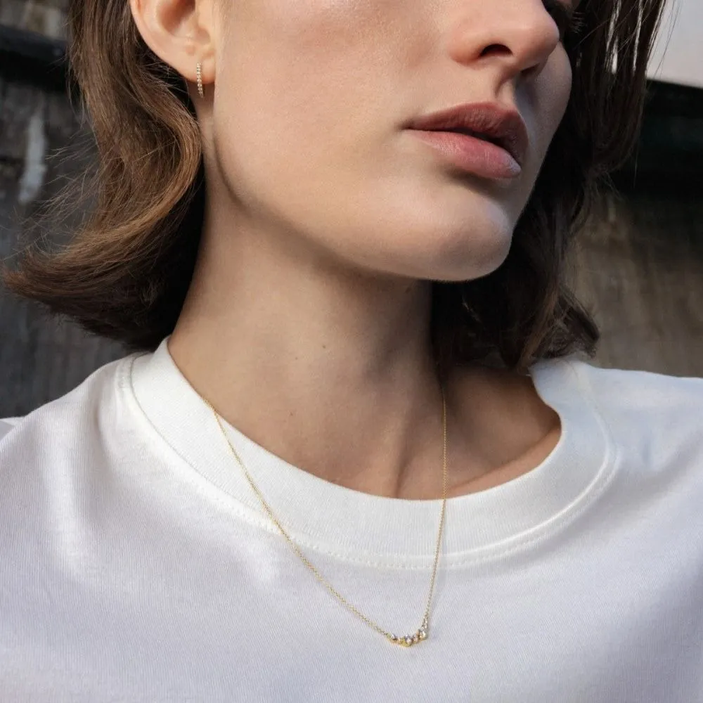 Signature 18K Gold Necklace w. 0.22ct Diamonds