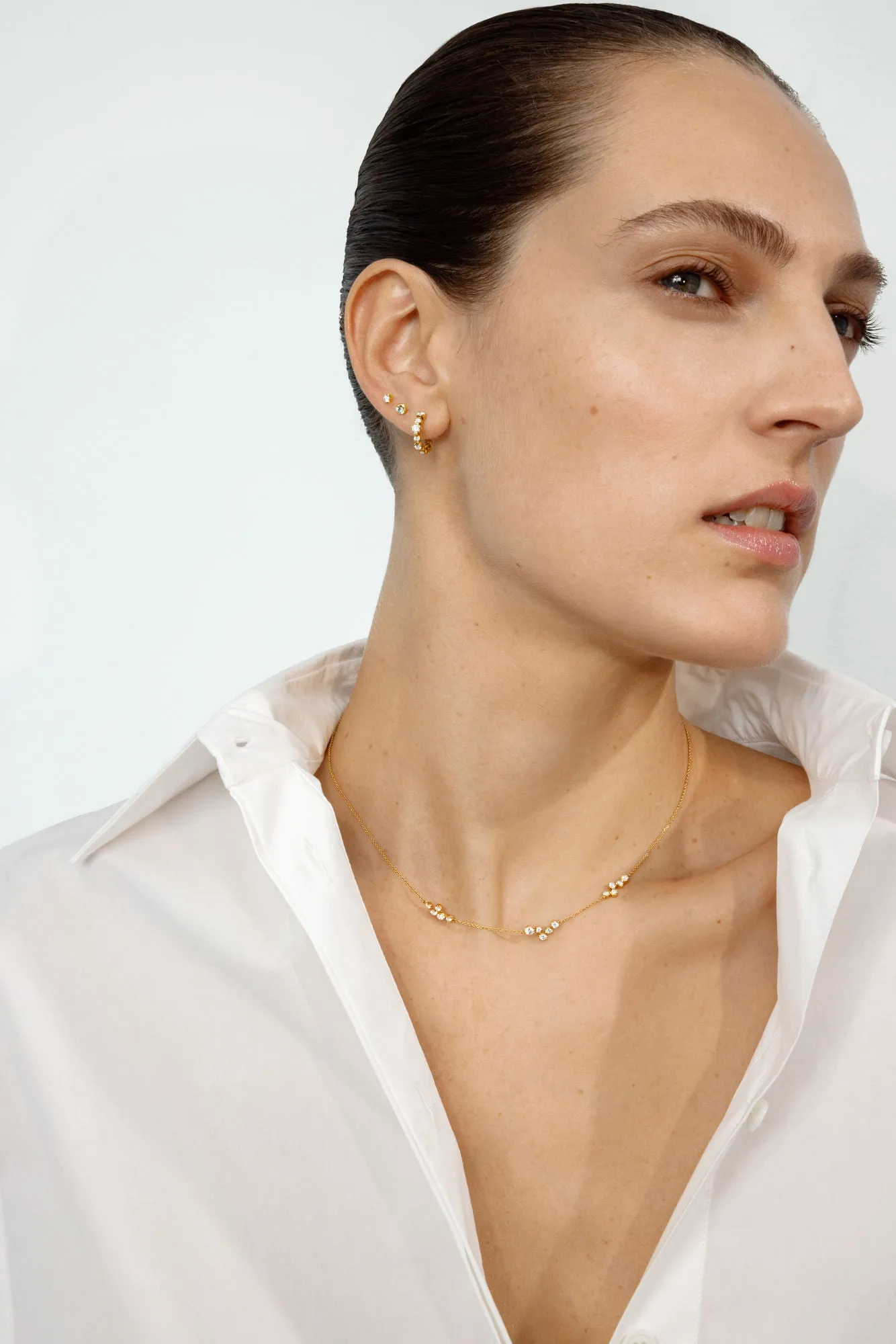 Signature 18K Gold Necklace w. 0.47ct Diamonds