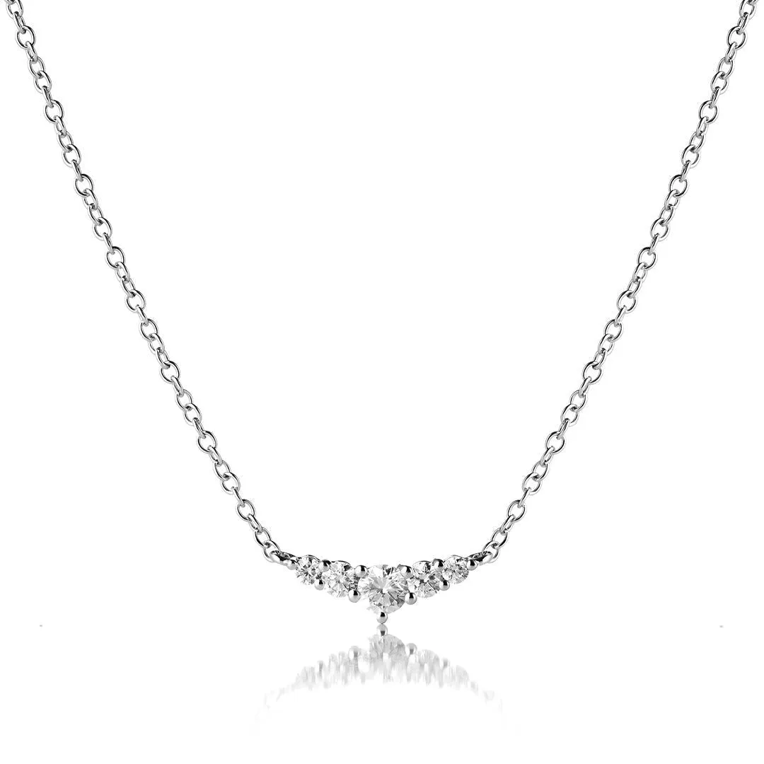 Signature Five 18K Gold, Rosegold or Whitegold Necklace w. Diamonds