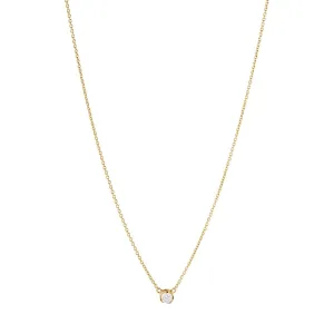 Signature Solitaire 18K Gold Necklace w. 0.10ct Diamond
