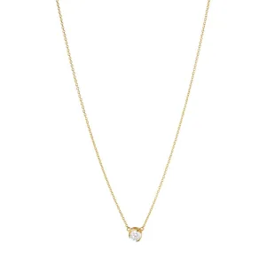 Signature Solitaire 18K Gold Necklace w. 0.20ct Diamond