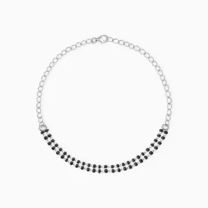 Silver Black Beads Bracelet Giva