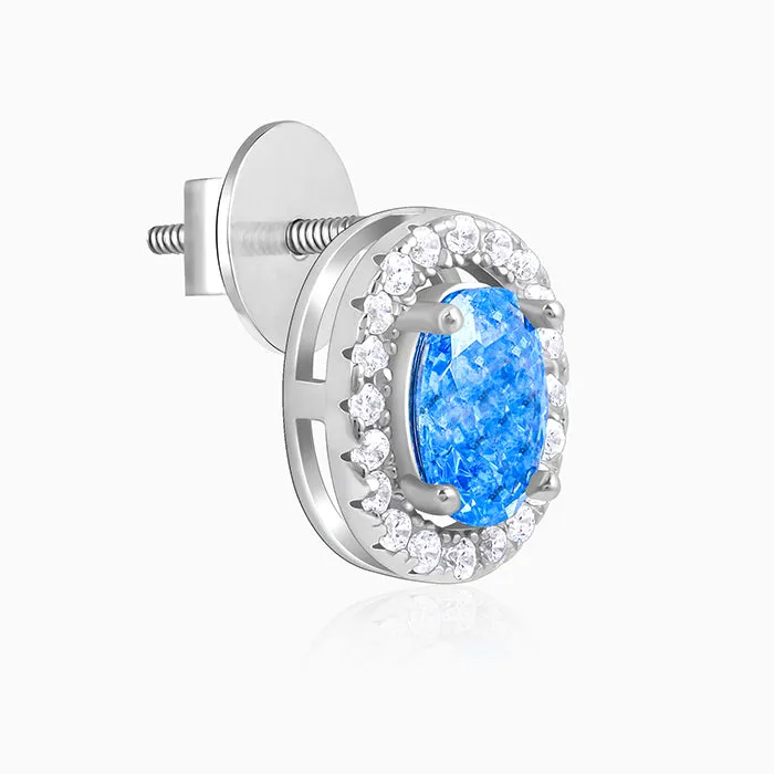 Silver Blue Dreams Studs Giva