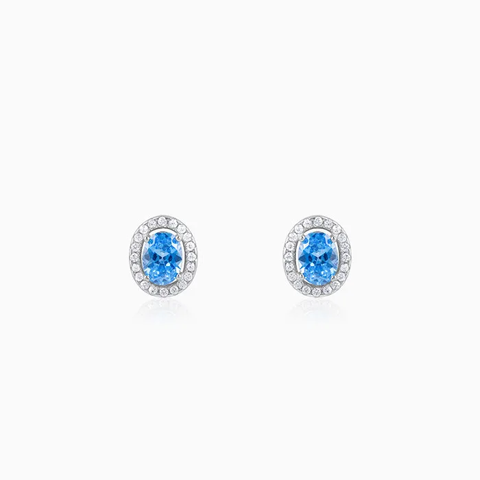Silver Blue Dreams Studs Giva