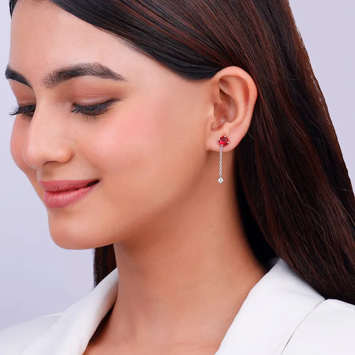 Silver Cherry Drop Danglers Giva