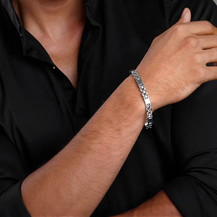Silver Classic Rectangle Bracelet For Him Giva