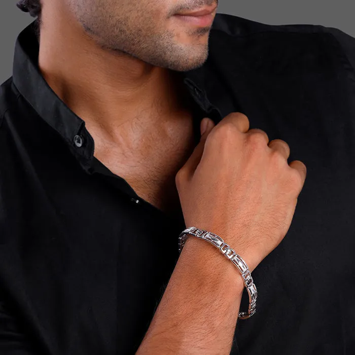 Silver Classy Link Bracelet For Him Giva