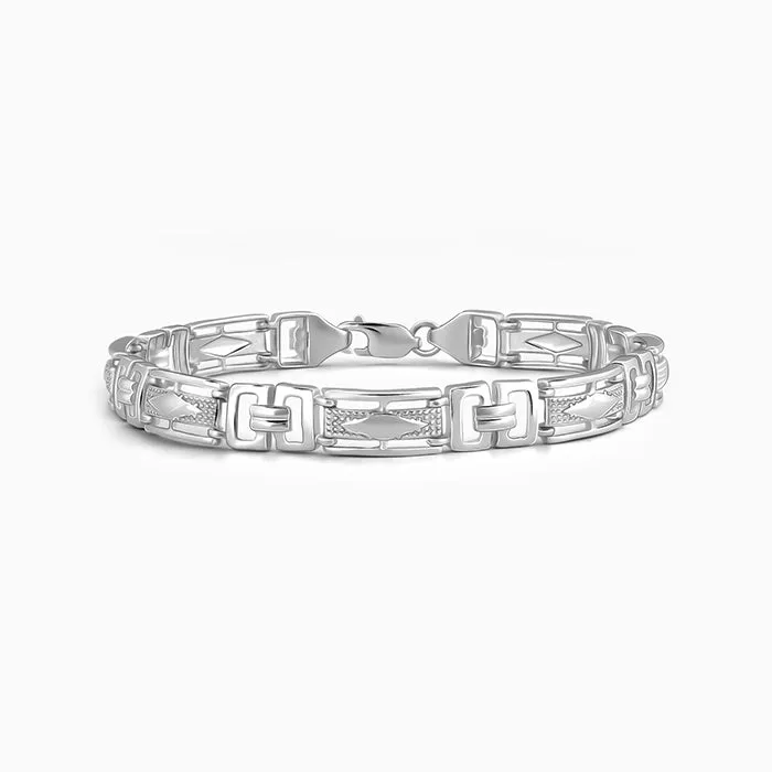 Silver Classy Link Bracelet For Him Giva