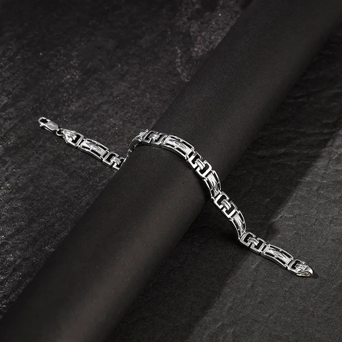 Silver Classy Link Bracelet For Him Giva