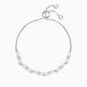 Silver Criss Cross Baguette Bracelet Giva