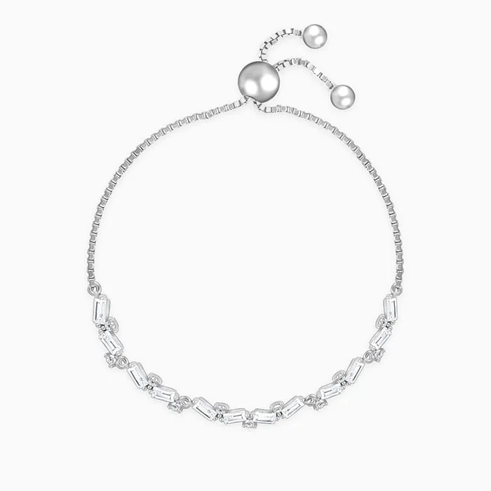 Silver Criss Cross Baguette Bracelet Giva